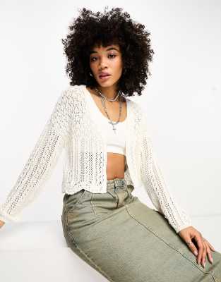 ONLY ONLY crochet cardigan in white