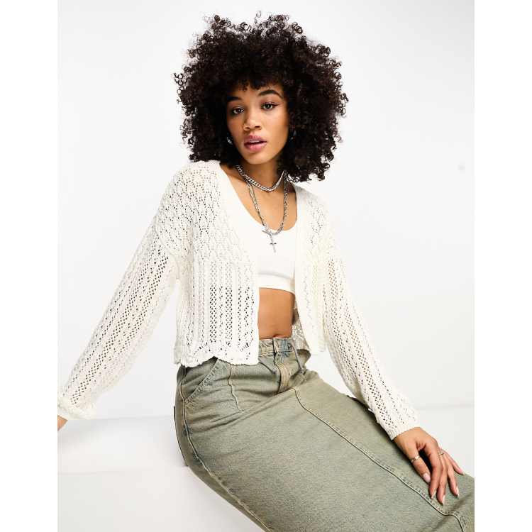 White crochet clearance cardigan