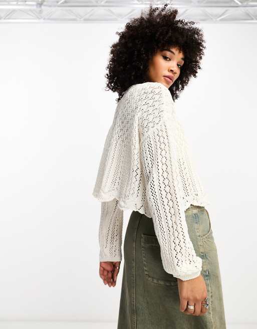 White crochet outlet jumper