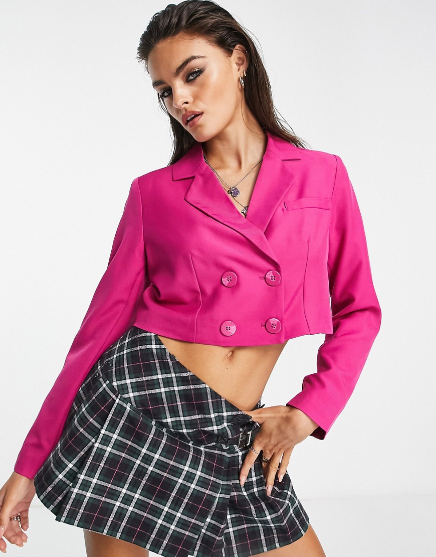 Only Cropped Blazer In Pink - Part Of A Set