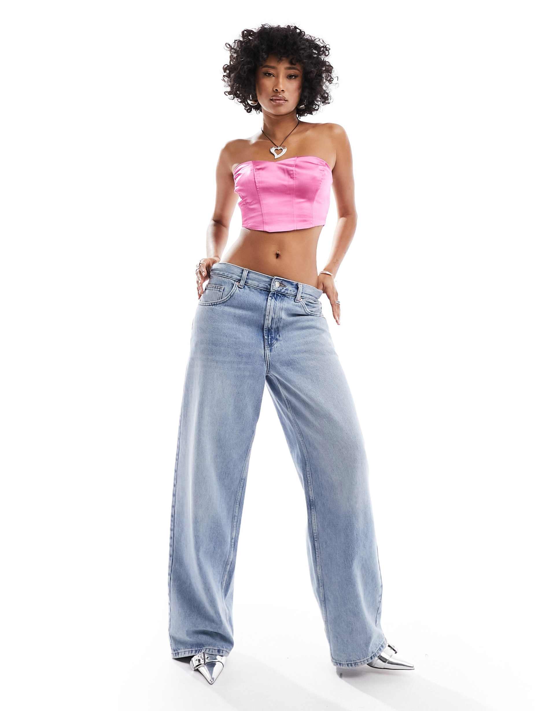 only cropped corset top in bright pink