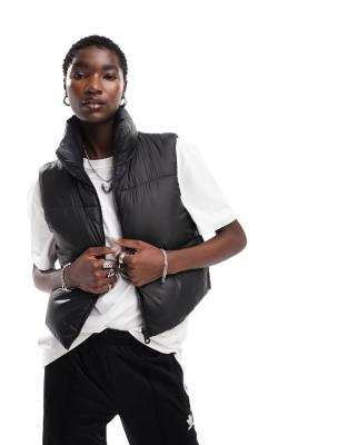 Only Cropped High Neck Vest In Black