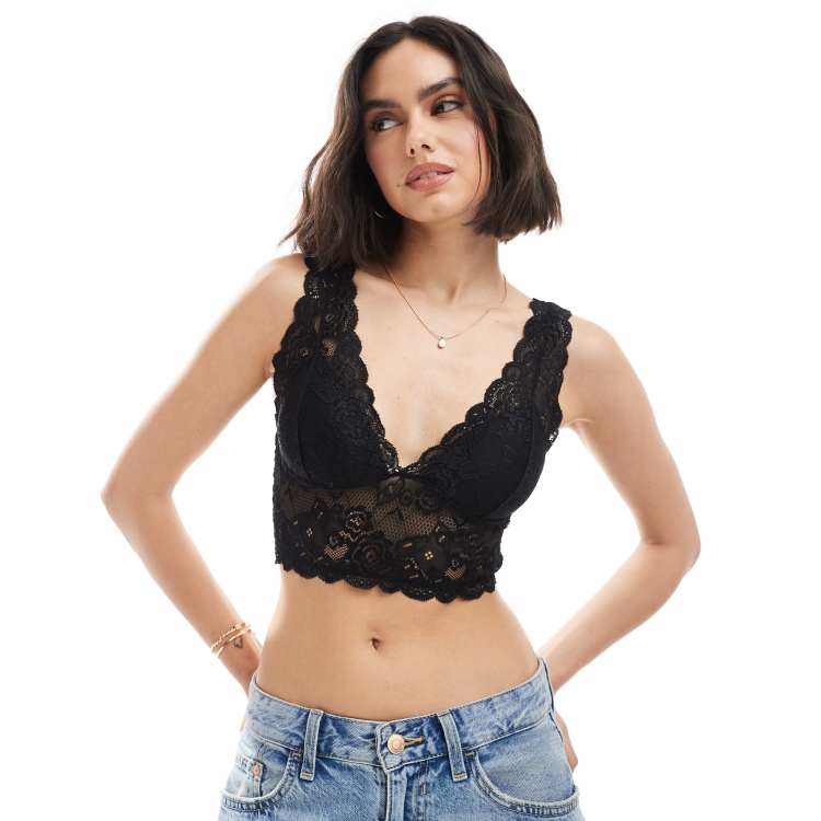 Lace black bralette top best sale