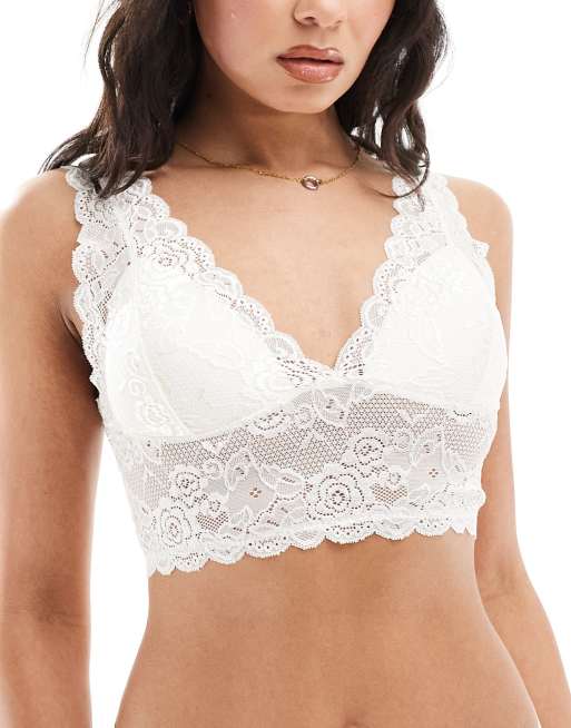 ONLY cropped lace bralette in white