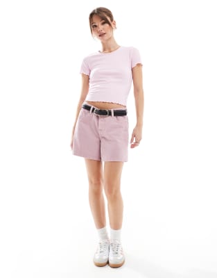 ONLY CROPPED LETTUCE EDGE T-SHIRT 