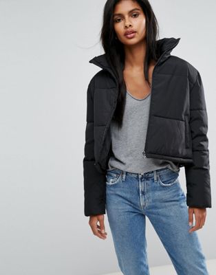 Cropped puffer jacket - Black - Ladies