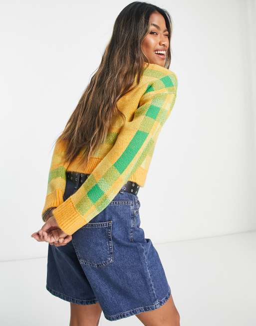 Green and yellow outlet sweater