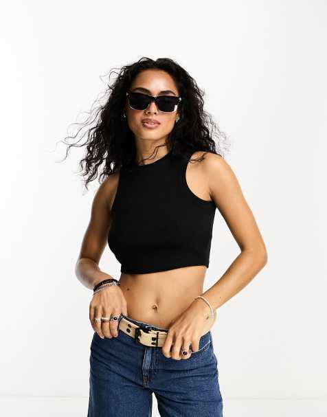 ONLY cropped tank top in black  - view 1