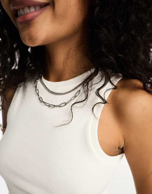 ONLY cropped tank top in white , 4 of 4