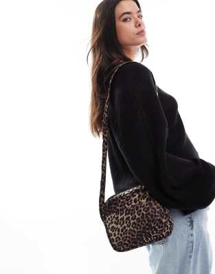 cross body bag in leopard print-Black