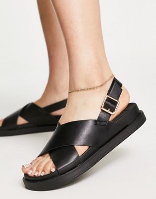 Only cross front sandals in black - ASOS Price Checker