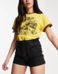 [ONLY] Only Cuba paperbag denim shorts in black 10 BLACK