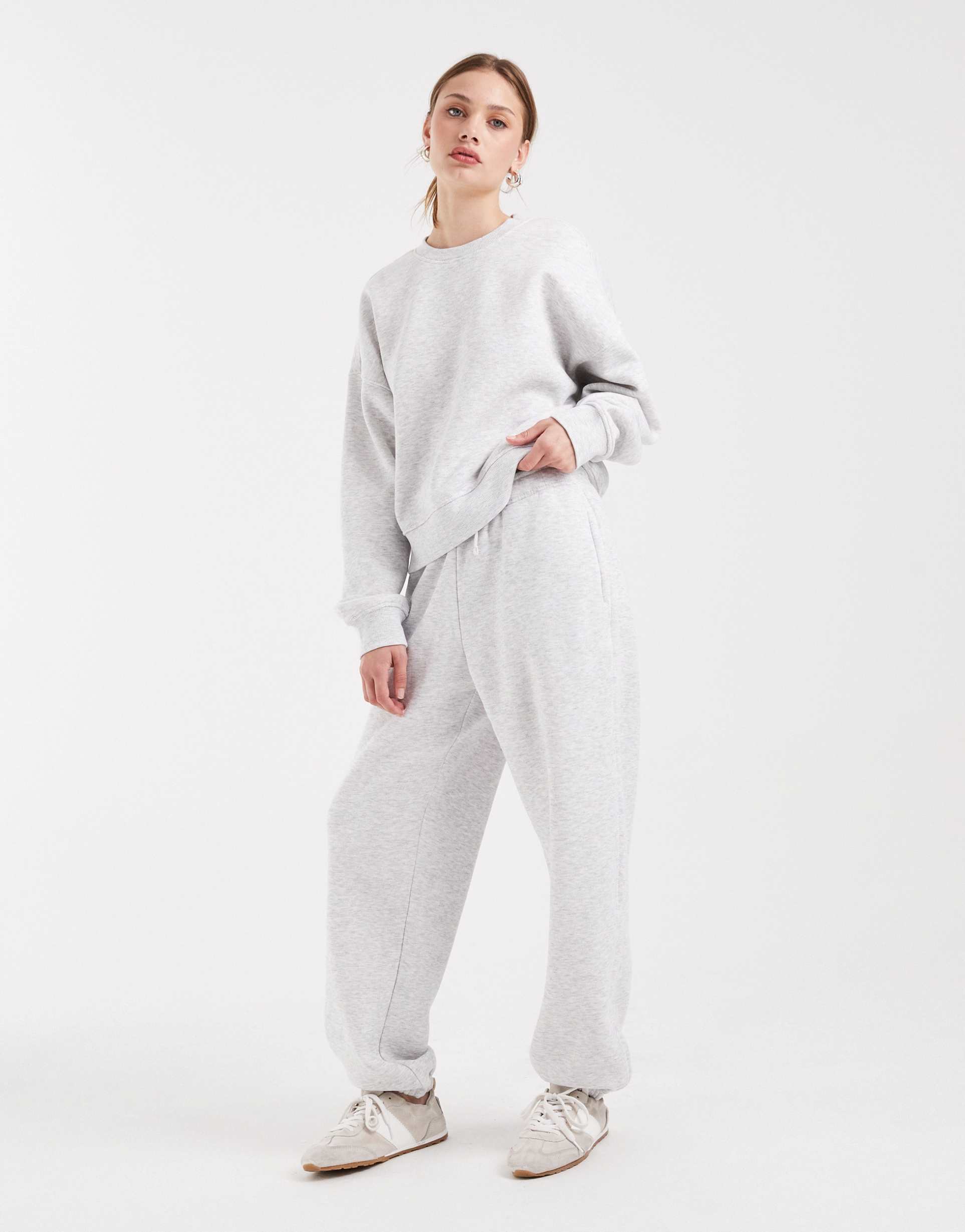 only cuffed leg sweatpants in light gray - part of a set