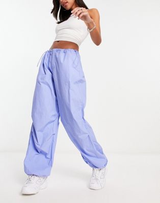 ONLY cuffed parachute pants in blue