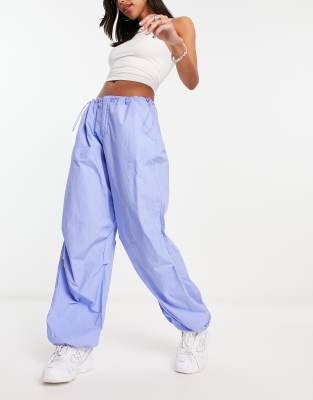 Only Cuffed Parachute Pants In Blue