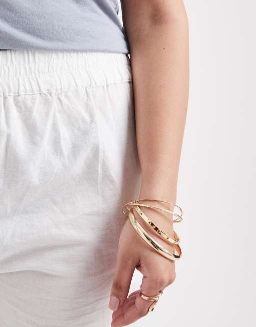 ONLY Curve 100% cotton pull on trousers with embroidery in white, 3 of 5