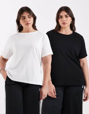 Only Curve 2-pack T-shirt In Black