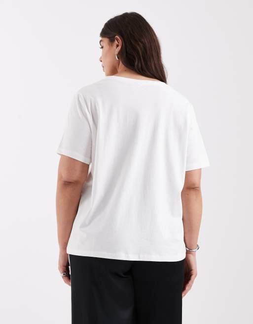 ONLY Curve 2-pack T-shirts in black & white, 3 of 4