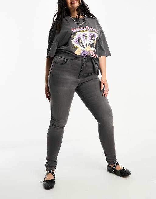Only Curve – Augusta – Jeans mit engem Schnitt in Grau , 5 von 5