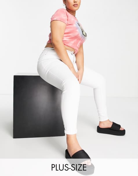 Only Curve Augusta skinny jean in white - view 1
