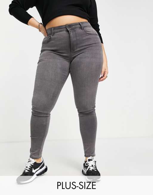 Only Curve Augusta skinny jeans in grey
