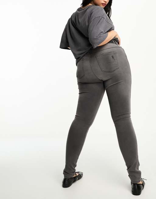 ONLY Curve Augusta skinny jeans in grey , 3 of 5