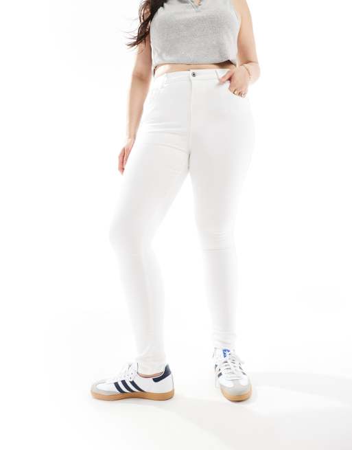 Only Curve Augusta skinny jeans in white , 5 of 5