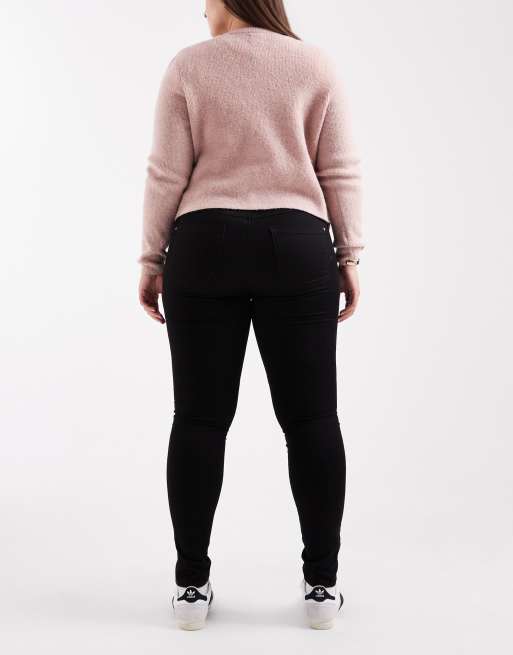 Only Curve - Augusta - Skinny jeans met hoge taille in zwart , 3 van 5