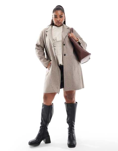 ONLY Curve - Beige longline-frakke - view 1