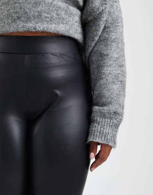 Only Curve – Beschichtete Leggings in Schwarz , 5 von 5