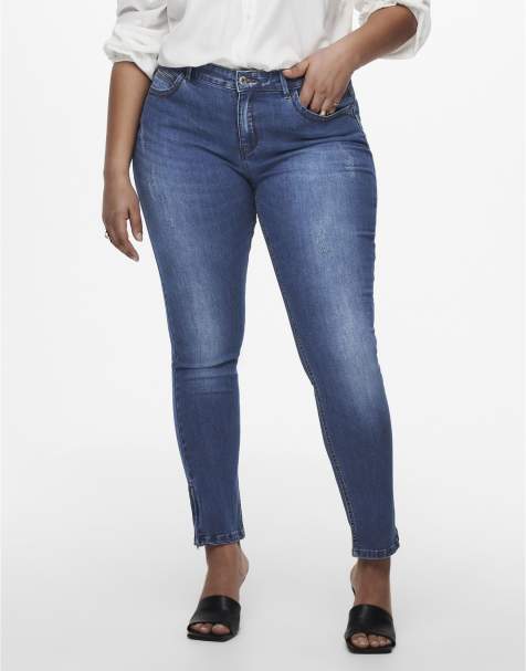 ONLY Curve - Blå skinny-jeans - view 1