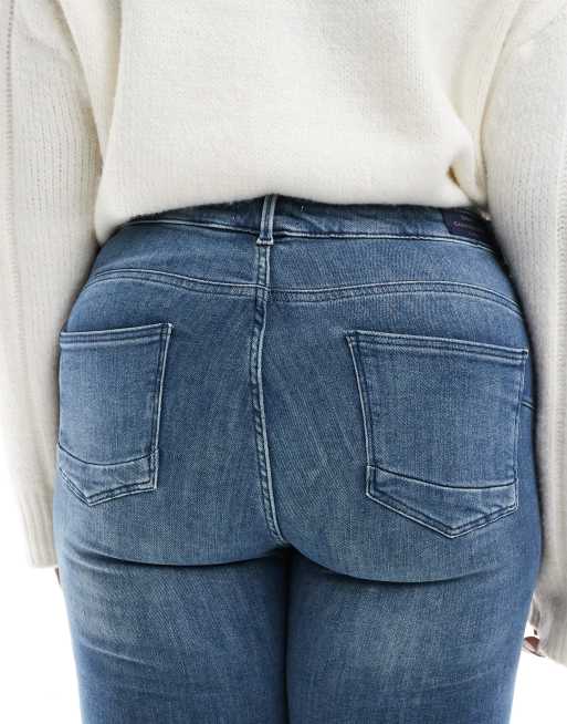 ONLY Curve – Blågrå, skinny jeans med medelhög midja och pushup-effekt , 4 av 5
