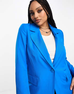 Only Curve Blazer In Bright Blue