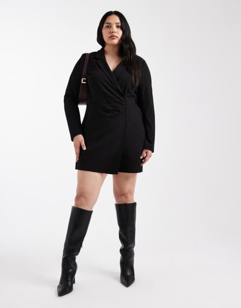 ONLY Curve blazer romper in black - view 1