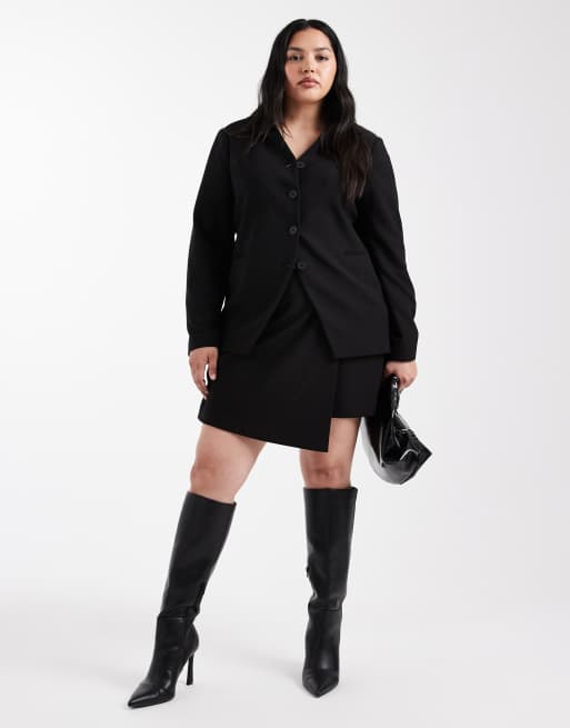 ONLY Curve - Blazer texturé d'ensemble - Noir, 3 de 4