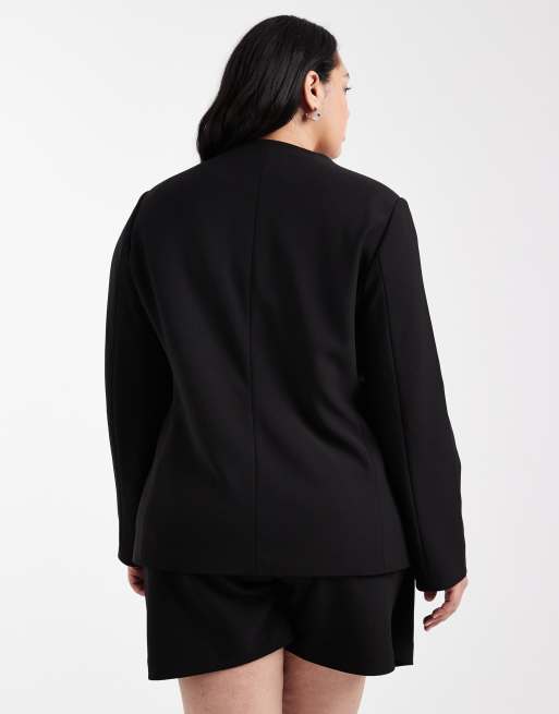 ONLY Curve - Blazer texturé d'ensemble - Noir, 4 de 4