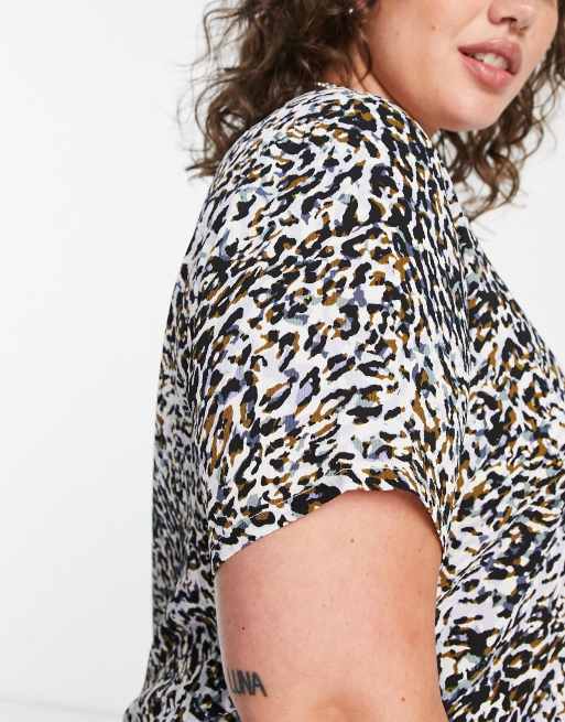 Only Curve - Blouse manches courtes - Imprimé animal, 3 de 4