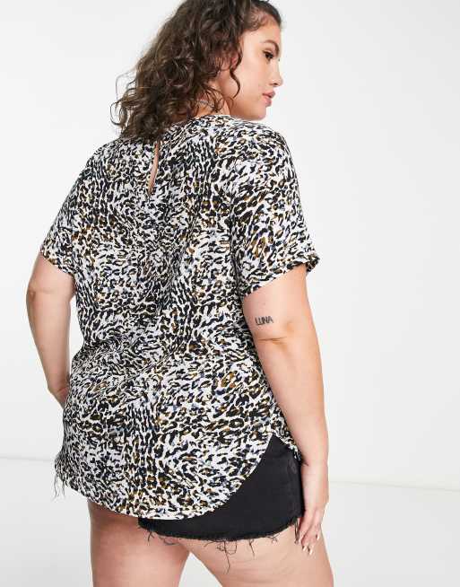 Only Curve - Blouse manches courtes - Imprimé animal, 4 de 4