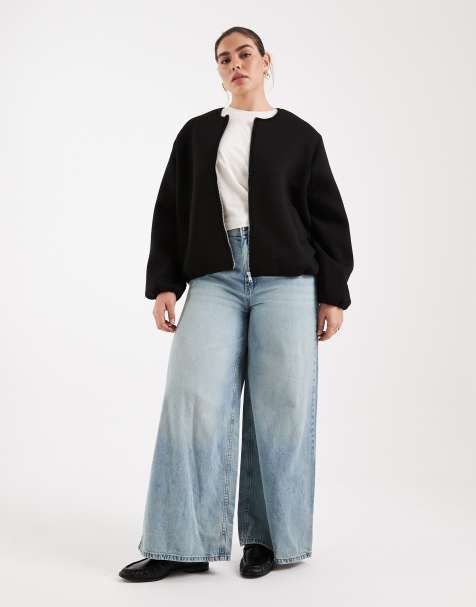 ONLY Curve bomber jacket in black