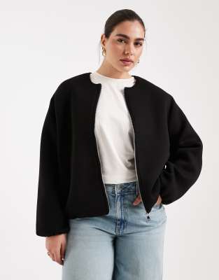 Only Curve Bomber Jacket In Black
