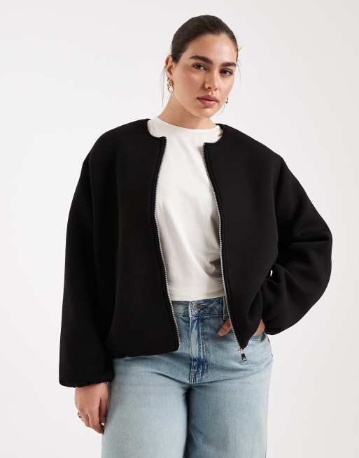 ONLY Curve bomber jacket in black, 2 of 4