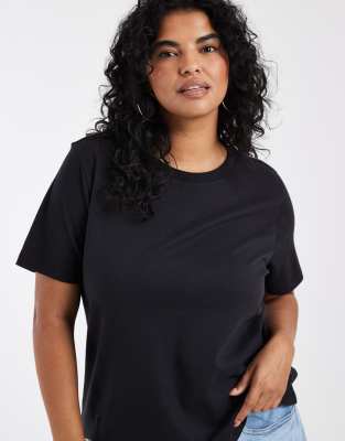 Only Curve Boxy T-shirt In Black