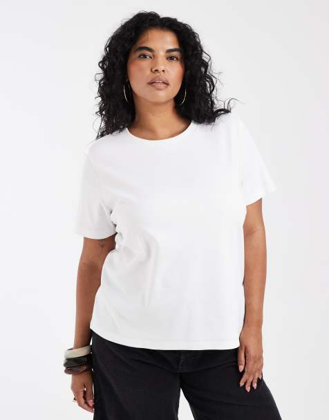 ONLY Curve boxy t-shirt in white - view 1