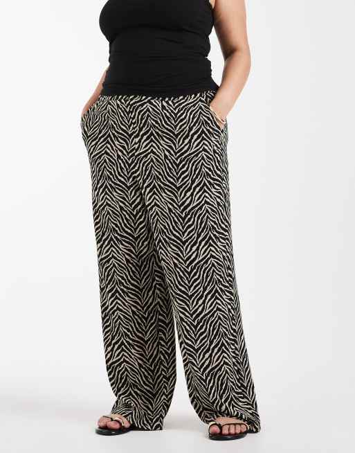 ONLY Curve - Broek met elastische taille in zebraprint, 2 van 5