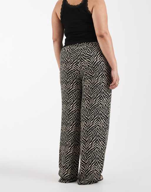 ONLY Curve - Broek met elastische taille in zebraprint, 5 van 5