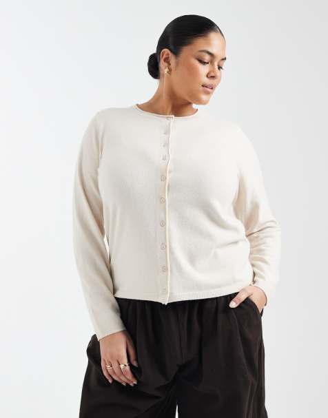 ONLY Curve button through cardigan in cream - view 1