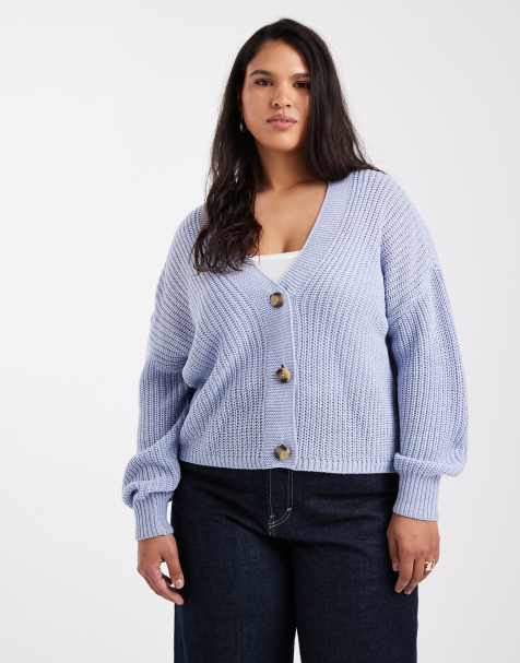 ONLY Curve - Cardigan blu con scollo a V - view 1