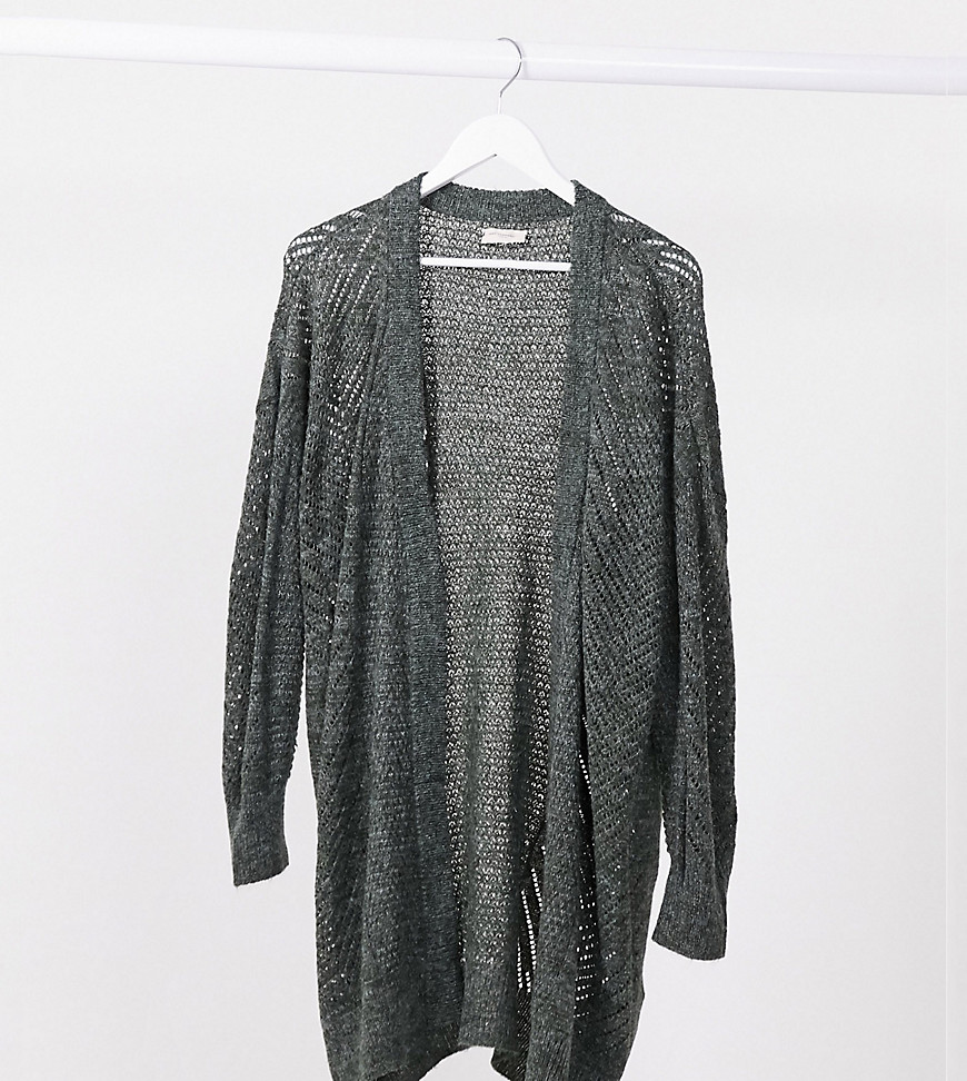 Only Curve cardigan in dark green