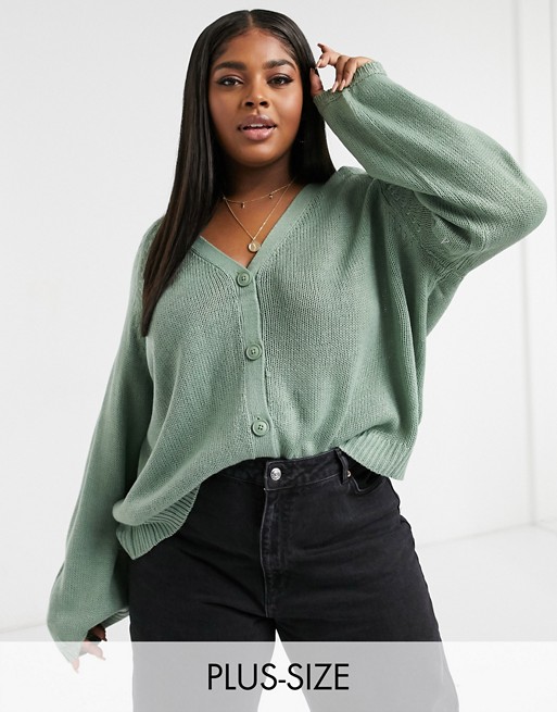 Only Curve cardigan in green