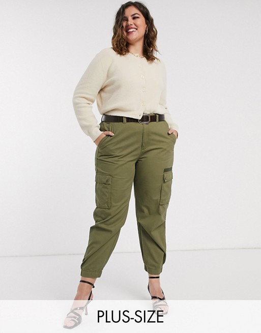 Only curve cargo trousers in khaki